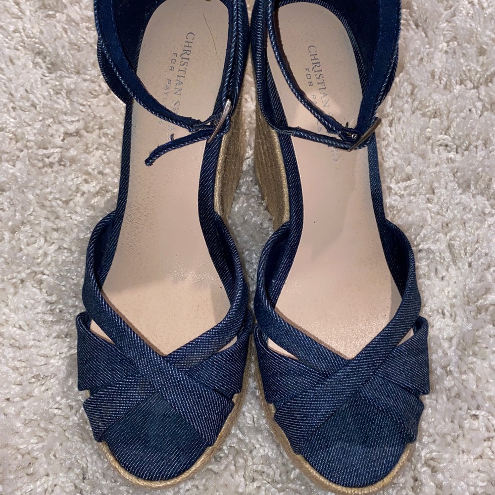 Cristian Siriano blue jeans summer platform 9 1/2